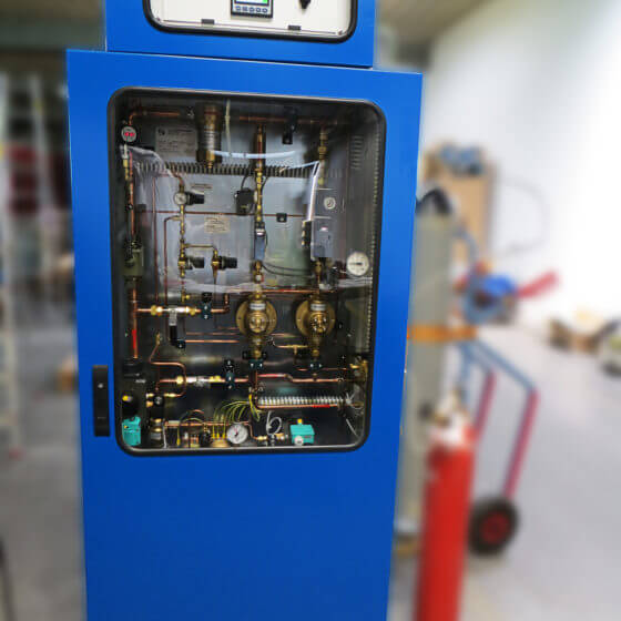Mezclador de gas con MFC, control y análisis de gas