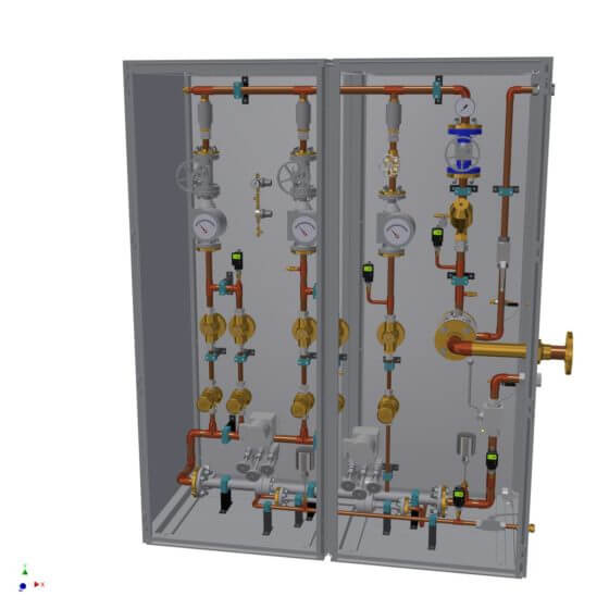 Static gas mixing system for the safe generation of up to 400 Nm³/h lean air incl. small quantities supply line
