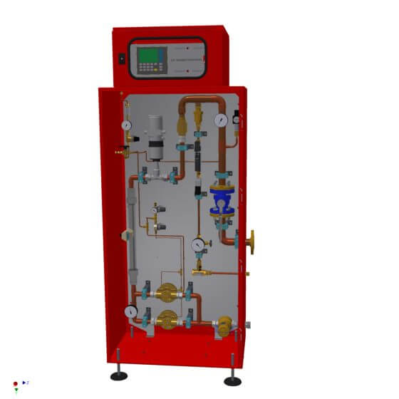 Mezclador de gas basado en MFC con analizador de gas para nitrógeno con 0-2 Vol-% de hidrógeno para una mezcla de gas de hasta 250 Nm³/h