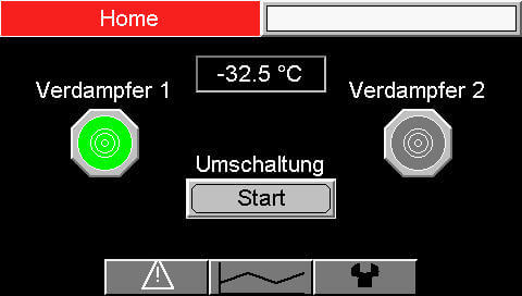 Software interface of the LT Automatic Air Evaporator Change Over