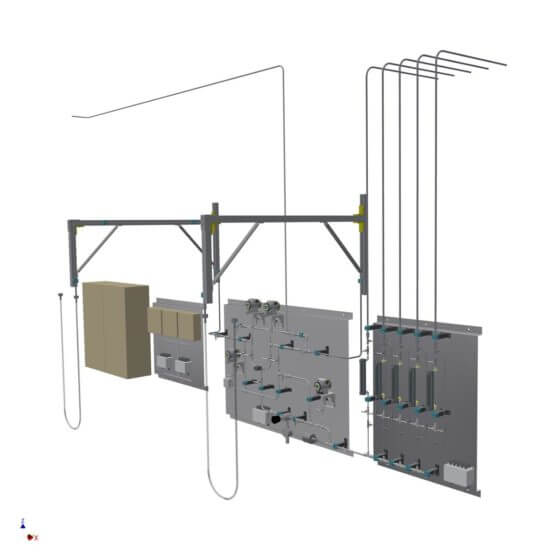 SO2 system for supplying the RKO of a flat glass production line with gaseous sulfur dioxide with up to 1,250 l/hr SO2